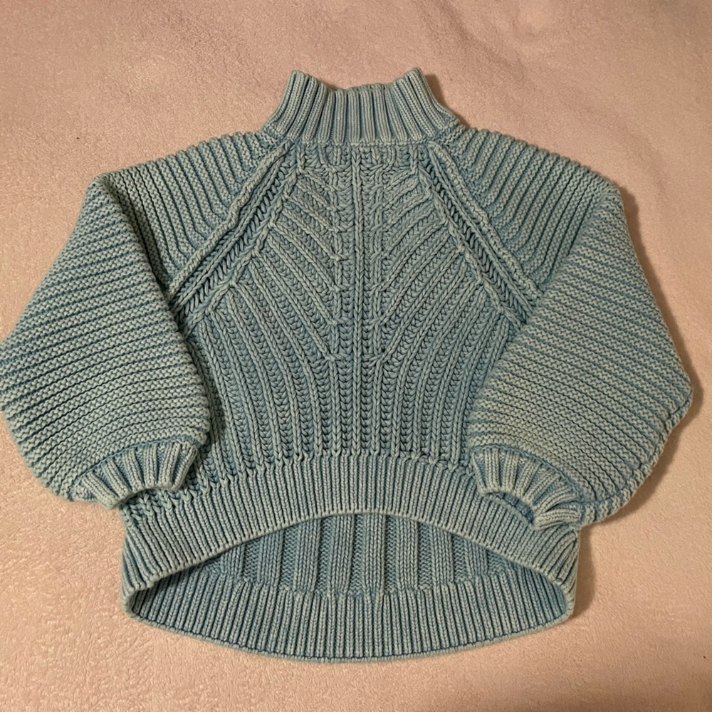 Free People Aqua Sweetheart Sweater